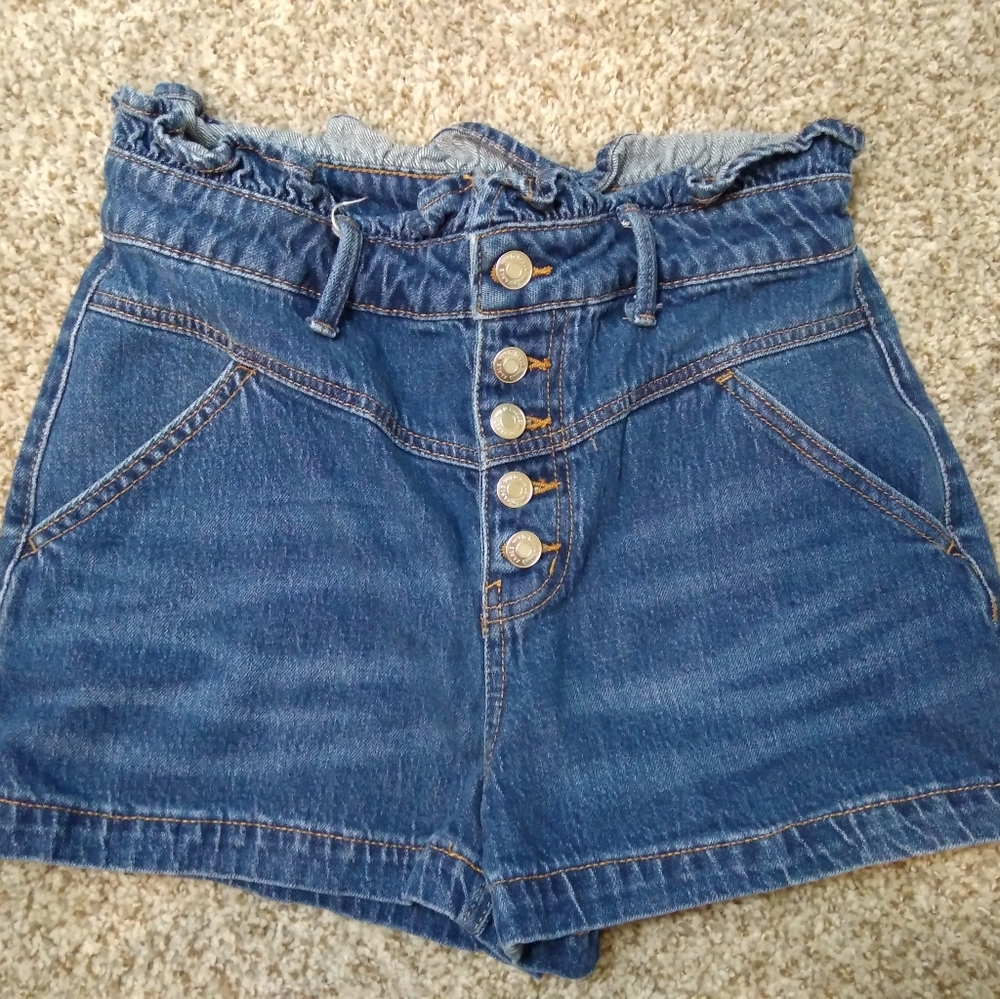 WILD FABLE Button Fly Paper Bag Shorts Denim Jeans High Rise Size 4 Trendy